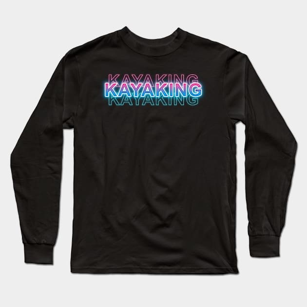 Kayaking Long Sleeve T-Shirt by Sanzida Design